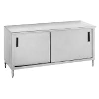 Advance Tabco CBSS2410M Work Table Cabinet Base with Sliding Doors 24 Deep x 120 Long With MidShelf