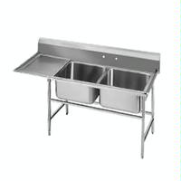 Advance Tabco 94224018RL Regaline Sink 2 Compartment Left and Right Hand Drainboards 14 Gauge