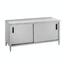 Advance Tabco CBSS308M Work Table with Cabinet Base Flat Top 4 Sliding Doors 30 Deep x 96 Long With MidShelf