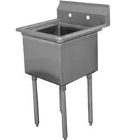 Advance Tabco FE12424X Sink 1 Compartment 24 Wide x 24 Front to Back x 14 Deep Bowl 9 BacksplashNo Drainboards 18 Gauge NSF