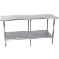 Advance Tabco TT248X Work Table 18 Gauge Stainless Steel Top Galvanized Undershelf and Legs 24 Wide x 96 Long Six Legs 