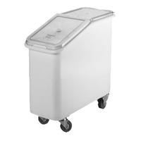 Cambro IBS20148 Ingredient Bin Mobile 21 Gallon Capacity Molded Polyethylene with Sliding Cover 3 Casters White