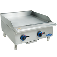 Globe C24GG Griddle Countertop Gas 24 Wide 30000 BTU Every 12 34 Thick Plate Manual Controls Chefmate Series
