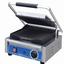 Globe GPG10 Bistro Panini Grill Electric Two Sided Grill 10 x 10 Grooved Iron Plates Thermostatic Control