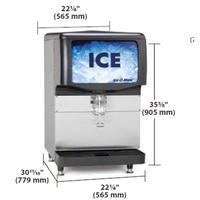 ICEOMatic IOD150 Ice Dispenser Counter Model 150 Lbs Storage Does not Include Ice Maker Cube and Pearl Dispensing only Bin Kits Sold Separately 22 Wide