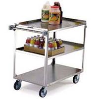 Lakeside 444 Utility Cart 500 Lb Capacity Stainless Steel 3 21 x 35 Shelves 5 Casters