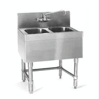 Eagle Group B2219 Underbar Sink Two Compartment 24 Long x 19 Front to Back With Backsplash Mounted Faucet No Workboards SpecBar 2000 Series