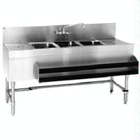 Eagle Group B43R24 Underbar Sink Three Compartment Right Drainboard 48 Long x 24 Front to Back SpecBar2000 Series