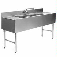 Eagle Group B63R24 Underbar Sink 3 Compartments 36 Right Drainboard With Faucet 72 Long SpecBar2000 Series