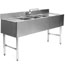 Eagle Group B53R24 Underbar Sink Three Compartment 24 Drainboard Right With Faucet 60 Long x 24 Front to Back SpecBar2000 Series