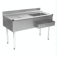 Eagle Group CWS518R Underbar Cocktail Workstation WITHOUTCold Plate 60 Length x 20 Front To Back 24 Ice Bin Right 75 Lb Capacity 36 Drain board Left 24 Speedrail 1800 Series