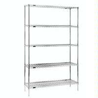 Eagle Group S5741860E Wire Shelving Starter Kit 5 18W x 60 Long Shelves 4 74 Posts Green Epoxy Finish with Microgard NSF EAGLEgard Series 