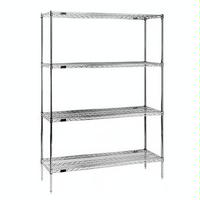 Eagle Group 1860V74 Wire Shelving Starter Kit 4 18W x 60L Shelves 4 74 Posts Pewter Epoxy with Microgard RediPak Series