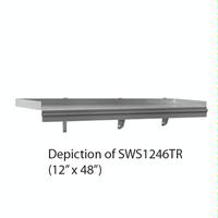 Eagle Group SWS1212TR164 Shelf Wall Mount Flat Front With TapeOn Ticket Rail Disassembled 16 Gauge Stainless Steel 12 Long x 12 Deep SnapnSlide Series