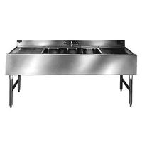 Eagle Group B6C18X Underbar Sink 3 Compartments with 2 19 Drainboards wFaucet 72 Length 1800 Series