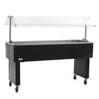 Eagle Group BPCP4X Cold Food Table Ice Cooled 6312 Length With Sneeze Guard Accommodates 4 Pans Casters Deluxe Service Mate Series