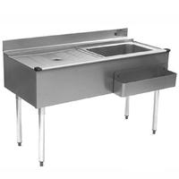 Eagle Group CWS418R Underbar Cocktail Workstation without Cold Plate 48 Length x 20 Front To Back 24 Ice Bin Right 75 Lb Capacity 24 Drain board Left 24 Speedrail 1800 Series