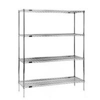 Eagle Group S4742436EX Wire Shelving Starter Kit 4 24W x 36L Shelves 4 74 Posts Green Epoxy Finish with Microgard NSF EAGLEgard series