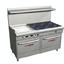 Southbend 4601DD2TL Range 60 Wide 6 Burners with Standard Grates 33000 BTU 24 Thermostatic Griddle Left With Two Standard Ovens