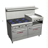 Southbend 4601AA2RR Range 60 Wide 6 Burners With Standard Grates 33000 BTU 24 GriddleBroiler Right With Two Convection Ovens Ultimate Series