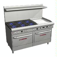 Southbend S60DD2GR Range 60 6 Burners 28000 BTU 24 Manual Griddle Right With Two 26 Ovens 35000 BTU S Series