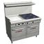 Southbend 4484EE2TL Range 48 Wide 2 Star Saute Burners in Front 33000 BTU and 2 Non Clog Burners in Rear with Standard Grates 33000 BTU 24 Thermostatic Griddle Left 2 Space Saver Ovens Ultimate Series
