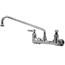 TS Brass B0231 Sink Mixing Faucet w12 Swing Nozzle Wall Mounted 8 Centers Lever Handles