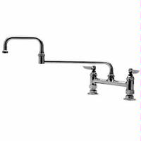 TS Brass B0245 Deck Mixing Faucet wDoubleJoint Swing Nozzle Extends 18 8 Centers Lever Handles