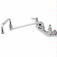 TS Brass B0265 BackSplash Mounted Sink Mixing Faucet DoubleJointed Swing Nozzle 18 8 Centers Lever Handles