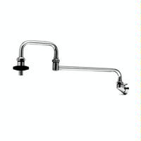 TS Brass B0581 Pot Filler Faucet SplashMounted DoubleJoint Nozzle 24 L with Insulated OffOn Control Valve at Outlet 12 IPS Female Inlet
