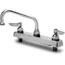 TS Brass B1111 Workboard Faucet With 8 Swing Nozzle 4 Centers Lever Handles