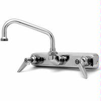 TS Brass B1116 Wall Mount Faucet With 8 Swing Nozzle 4 Centers Level Handles