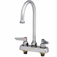 TS Brass B1141 Workboard Faucet With Swivel Gooseneck Nozzle 4 Centers Lever Handles
