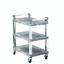 Vollrath 97102 Utility Cart 300 lb capacity Plastic 29 12 x 18 Gray Finish Chrome Uprights and Handles 4 Swivel Casters