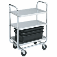 Vollrath 97167 Utility Cart 500 Lb Capacity Chrome Plated Steel 3 33 x 21 Shelves 4 Casters