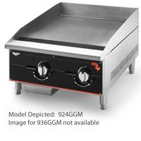 Vollrath 936GGM Griddle Countertop Gas 36 Wide 30000 BTU Every 12 1 Thick Plate Manual Controls Cayenne Heavy Duty Series