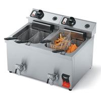 Vollrath 40710 Fryer Electric Countertop 30 Lb Oil Capacity Dual Frypot Cayenne Series