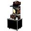 Vollrath 3702802 Soup Kiosk Free Standing Merchandiser with Tuscan Graphics Black Laminate Signature Server Menu Board and Canopy with Light Cayenne Series