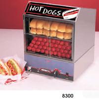 Nemco 8300 Hot Dog Steamer 150 Hot Dogs 30 Bun Capacity Low Water Indicator Light RollAGrill Series