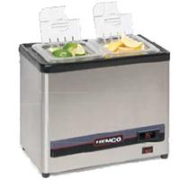Nemco 90202 Cold Condiment Chiller Includes 2 16 Size Stainless Pans with Clear Lids