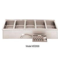 Wells MOD500TDM Food Warmer Top Mount BuiltIn Electric 5 12 x 20 Openings with Drains With Valve WetDry Individual Thermostatic Controls 