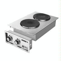 Wells H706 Hotplate Double Burner 9 French Plates Cast Iron Elements Electric Inifinite Heat Controls BuiltIn Countertop