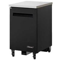 Turbo Air TBB1SBDN6 Back Bar Cooler 1 Swing Door 2358L Black with Stainless Top Casters