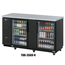 Turbo Air TBB3SGDN Back Bar Cooler 2 Swing Glass Doors 69L Black with Stainless Top Casters