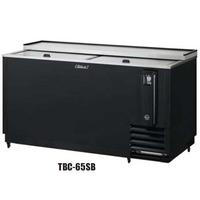 Turbo Air TBC65SBN6 Bottle Cooler Capacity 22 12 Oz Bottles or 325 12 Oz Cans Cases 65 Long Stainless Countertop and Lid Black Exterior Super Deluxe Series 