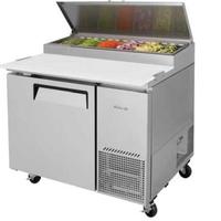 Turbo Air TPR44SDN Refrigerated Counter Deli Pizza Prep Table 1 Door 44 Length 6 13 Size Pans Casters