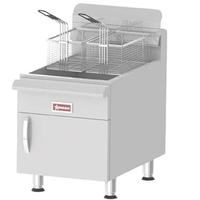 Omcan 43088 Fryer Gas NG Countertop 30 Lb Oil Capacity Single Frypot with Two Baskets 53000 BTU