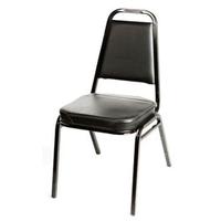Oak Street SL2082BLK Stacking Chair Black Vinyl Back and Seat 34 Black Frame Tubing Priced Each Sold in Pallets of 10