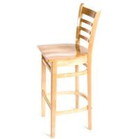 Oak Street WB101NT Bar Stool Ladder Back Solid Wood Beech Frame Natural Finish Matching Natural Wooden Seat Std Priced Each Sold in Pallets of 8