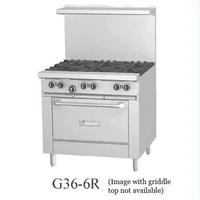 Garland USR G362G24R Range 36 Wide 2 Burners 33000 BTU 246 Wide x 23 Front to Back 58 Thick Griddle with Manual Controls with Oven 38000 BTU G Starfire Pro 